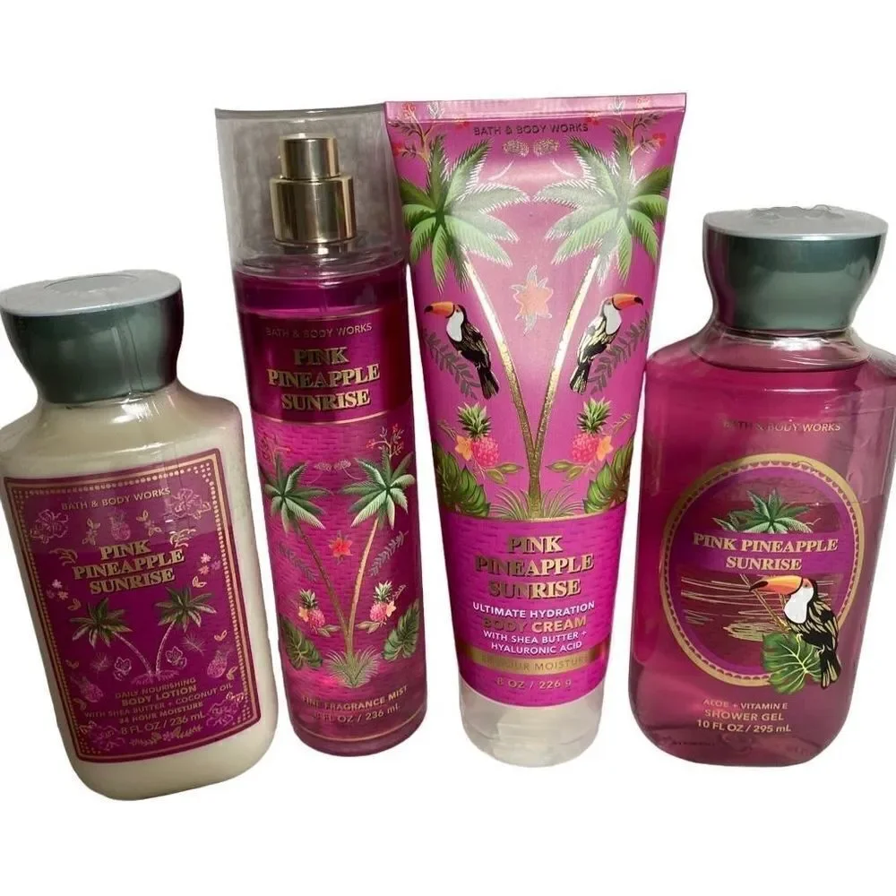 Bath and Body Works PINK PINEAPPLE SUNRISE 4 Piece Set